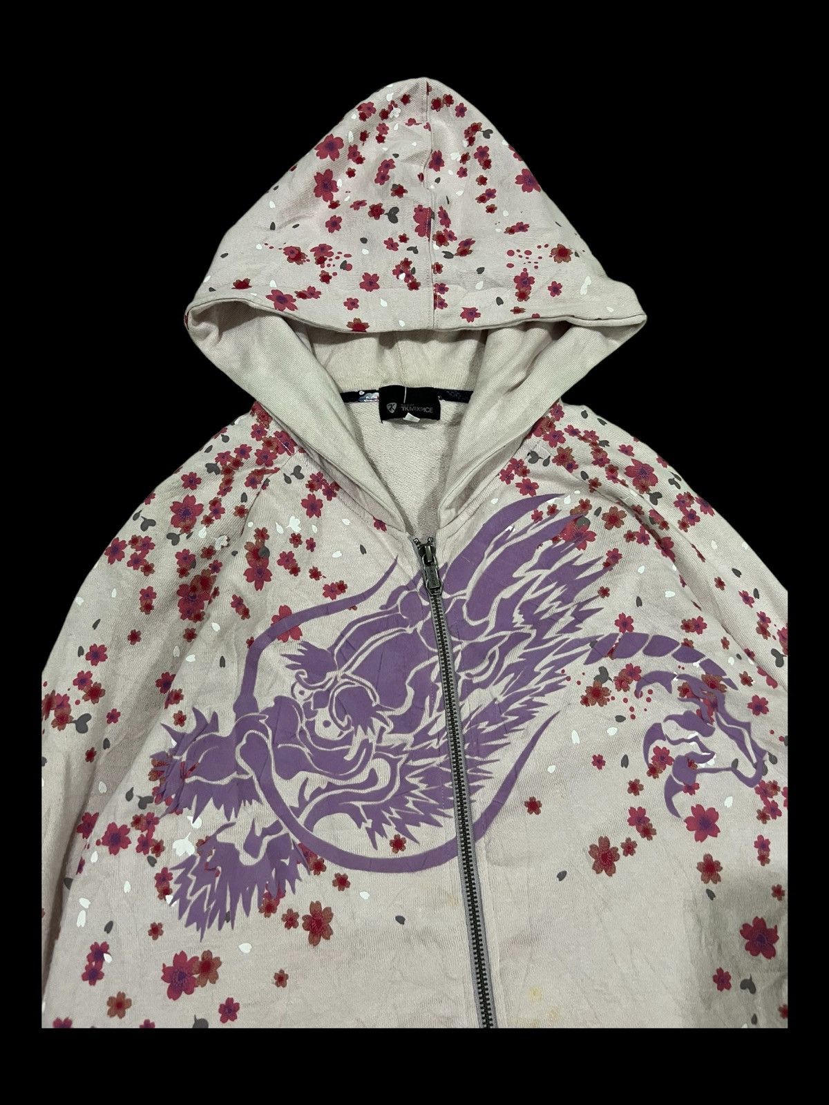 Karakuri Tamashii RARE TKM 🇯🇵 Dragon & Sakura Printed Sukajan Hoodie Sweater Size US M / EU 48-50 / 2 - 4 Thumbnail