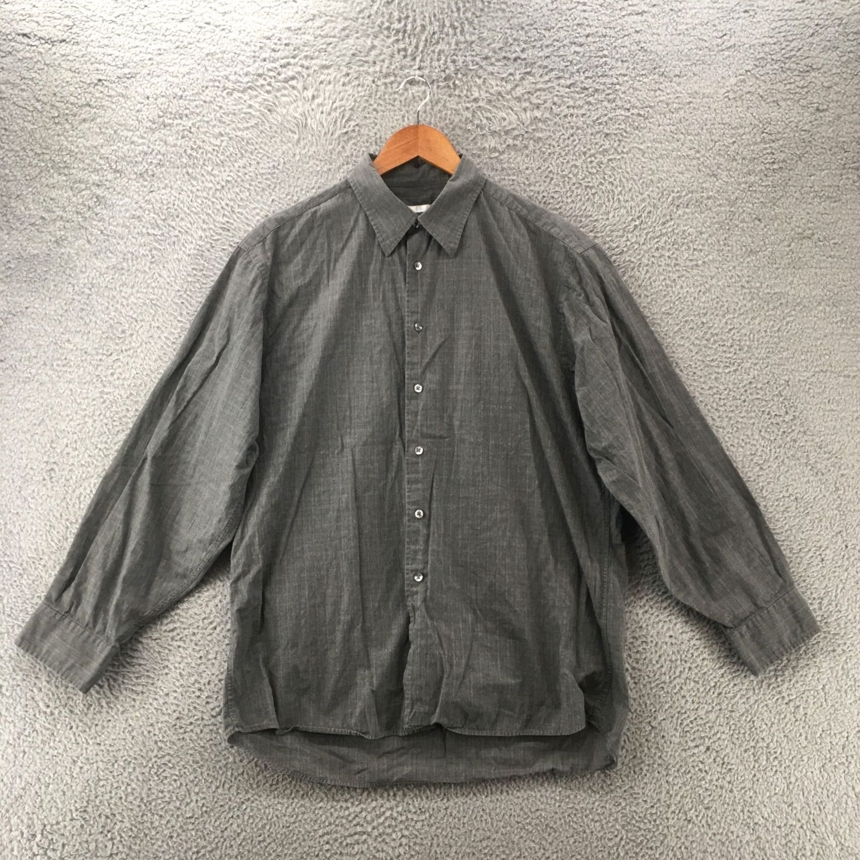 Vintage Halogen Button-Up Shirt Top Mens Large Gray Dolman Long Sleeve Collared Casual Size US M / EU 48-50 / 2 - 2 Thumbnail