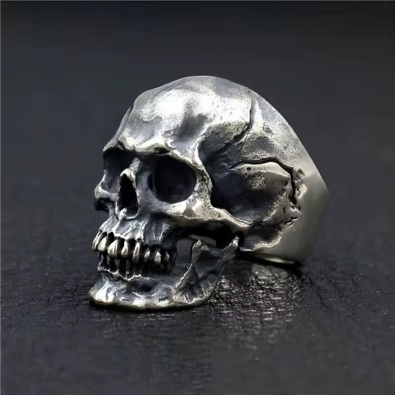 Jewelry Gothic Punk Skeleton Skull Stainless Steel Ring Size ONE SIZE - 4 Thumbnail