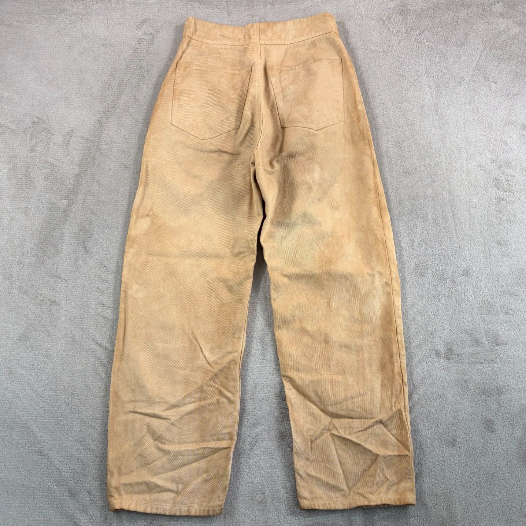 Nili Lotan Nili Lotan Pants Barrel Exposed Button High Rise Flat Front Cotton Twill Women's 2 Brown Vintage Tobacco Bohemian Casual 27 Inseam Size 26" / US 2 / IT 38 - 4 Thumbnail