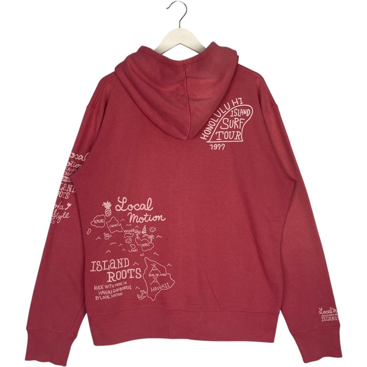 Vintage Vintage Local Motion Full Zip Hoodie Sweater Pink/White Sz L Size L / US 10 / IT 46 - 6 Thumbnail