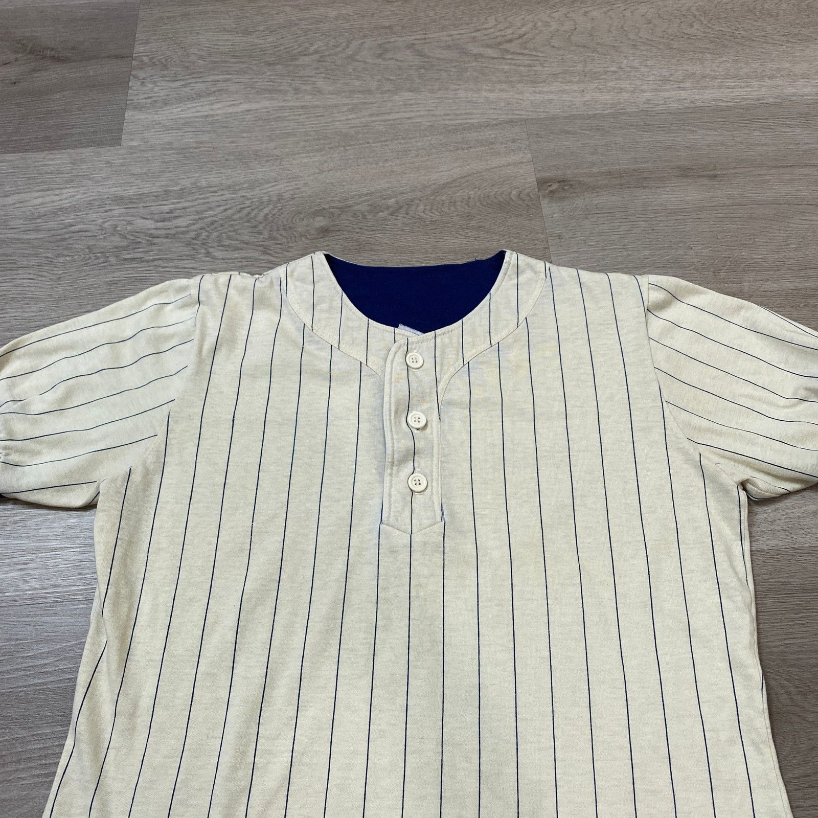 Vintage VTG 70s 80s Single Stitch Pin Stripe Henley Baseball Shirt M Size US M / EU 48-50 / 2 - 2 Thumbnail