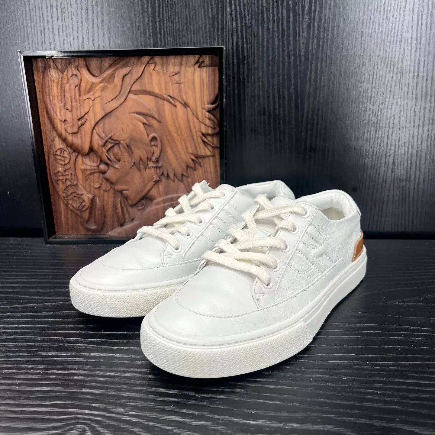 Hermes HERMES Deep white and brown sneakers size 37 Size US 6.5 / IT 36.5 - 1 Thumbnail