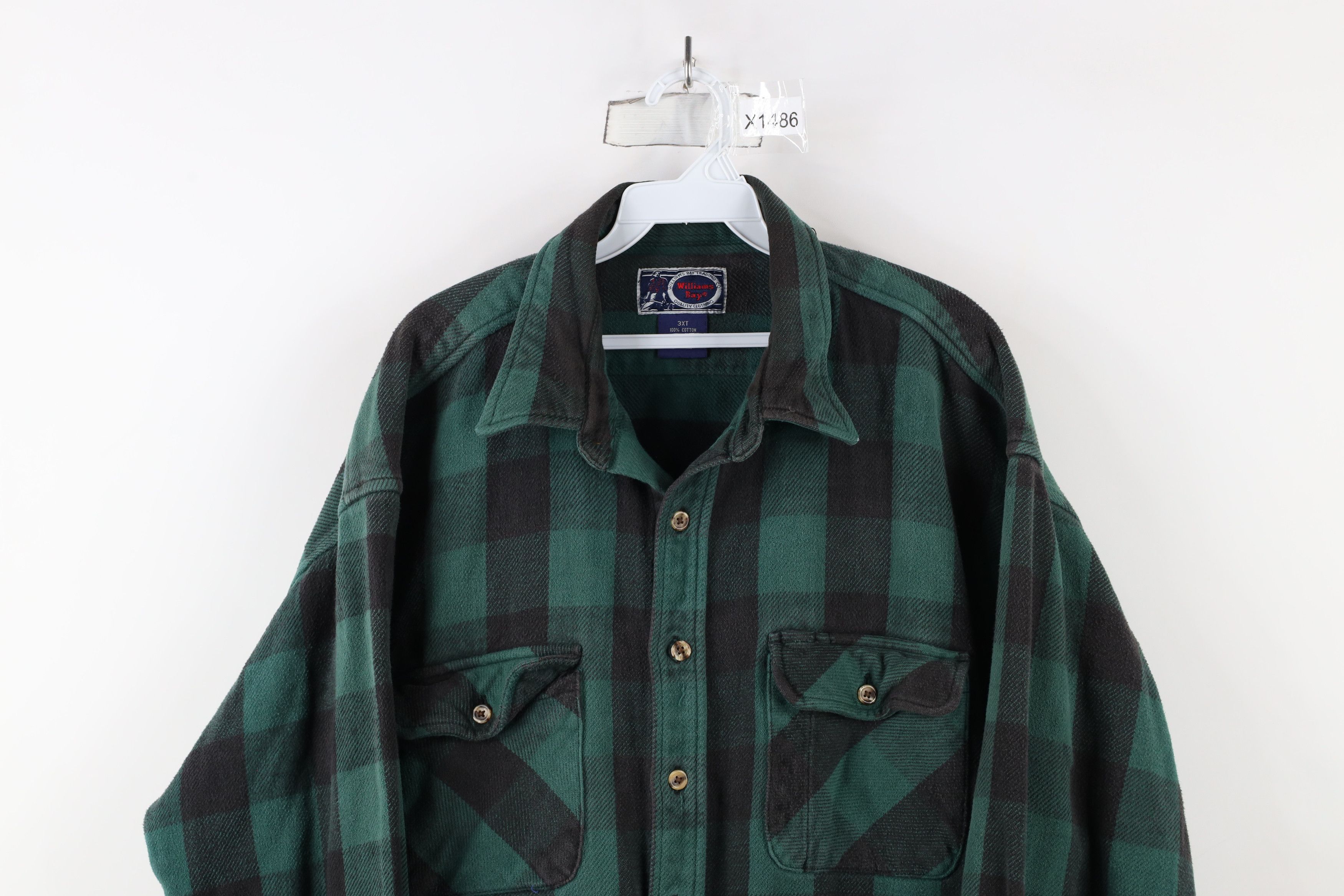 Vintage Vintage 90s Streetwear Heavyweight Button Shirt Plaid Size US XXL / EU 58 / 5 - 2 Thumbnail