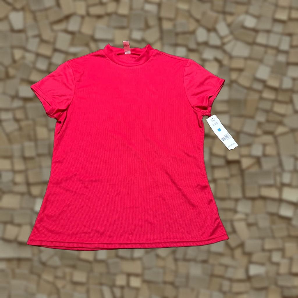 Vintage Just Be Shirt Women's Size XL Red Short Sleeve Rib Mock Neck NWT Size XL / US 12-14 / IT 48-50 - 1 Thumbnail