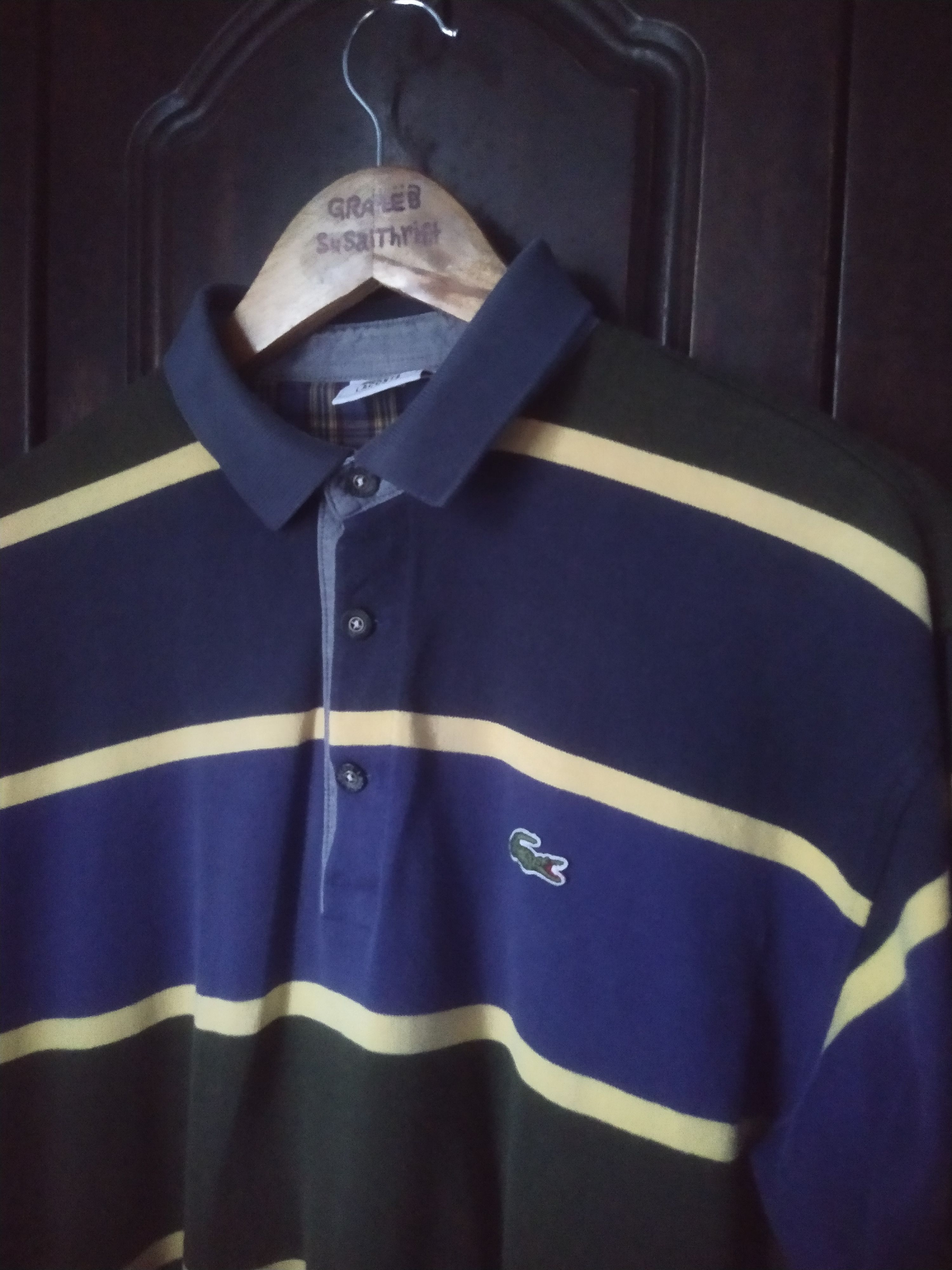 Lacoste Lacoste Multi-Color Striped Long Sleeve Rugby Polo Size US L / EU 52-54 / 3 - 6 Thumbnail