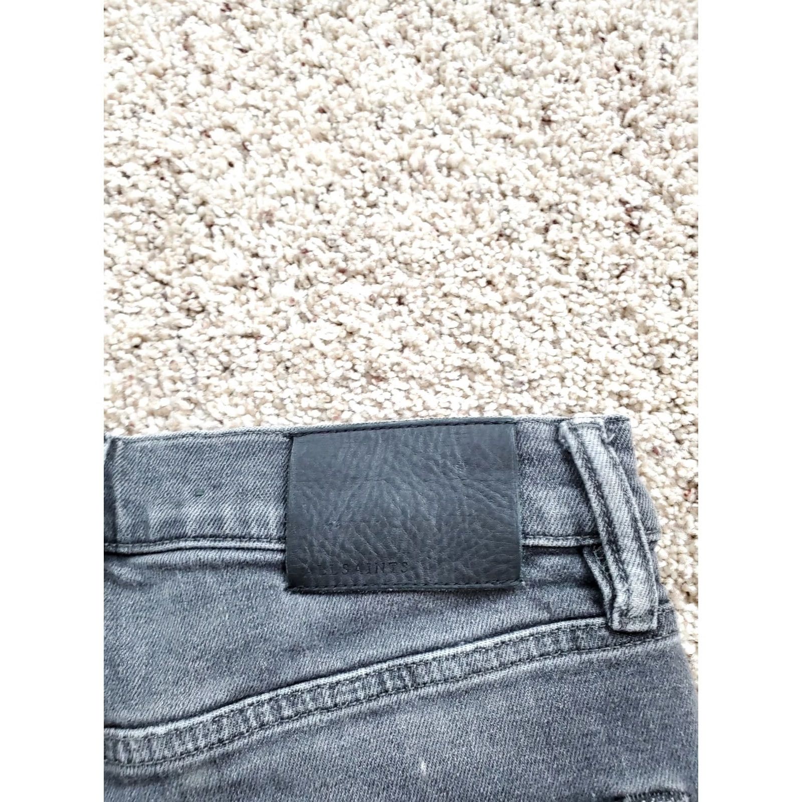 Allsaints AllSaints Barge Shorts Size 28 Mens Black Denim Distressed? No Distressed 9in Inseam Zip Button Pockets Belt Loops Regular Fit Size US 28 / EU 44 - 6 Thumbnail