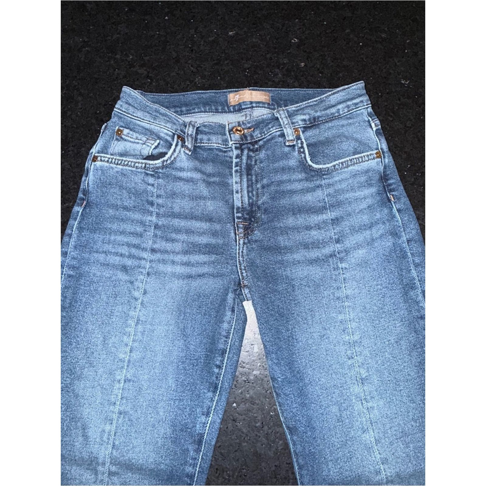 7 For All Mankind 7 For All Mankind LUXE Vintage Front SPLIT DENIM JEANS 27 Size 27" / US 4 / IT 40 - 11 Thumbnail