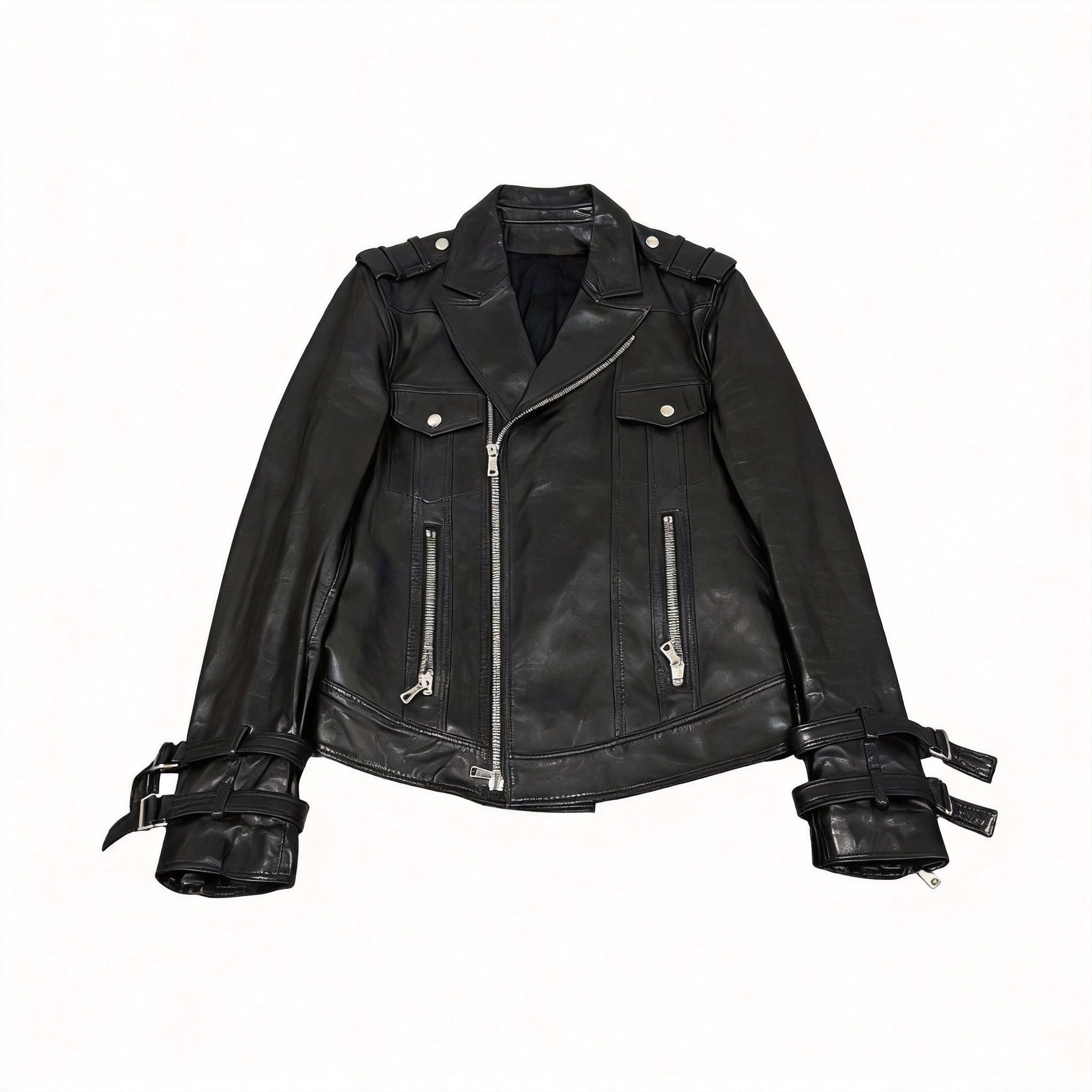 Balmain RARE Xavier De Rosnay SS11 Balmain Red Leather Teddy