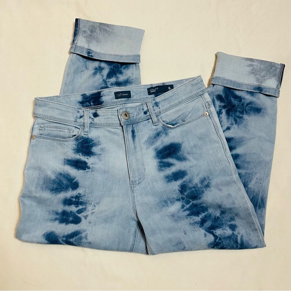J. Jill New J. Jill High Rise Cropped Cuff Tie Dye Island Wash Jean Size 30" / US 8 / IT 44 - 4 Thumbnail
