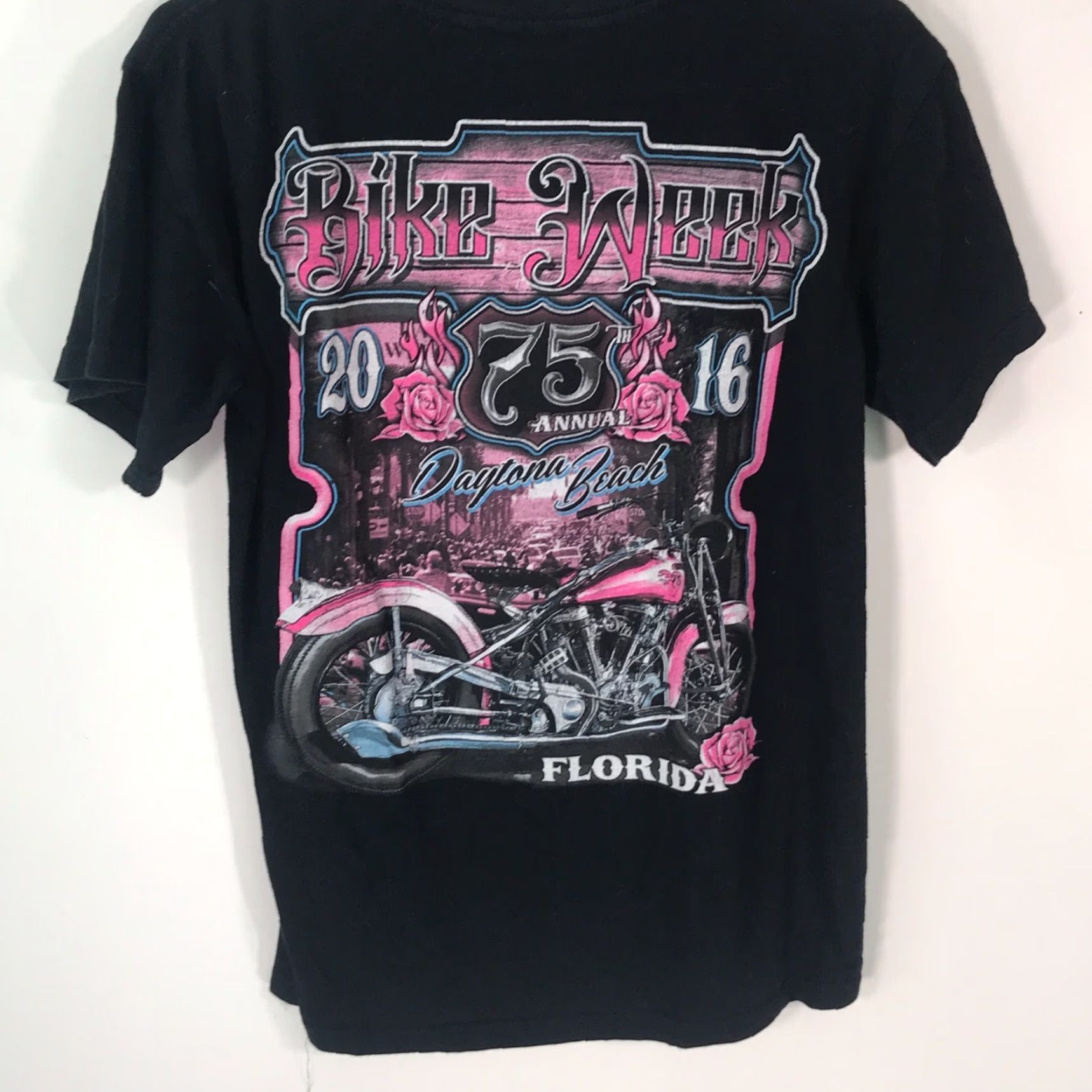 Vintage Keya Mens Bike Week 75 Th Annual Daytona Beach Graphic Black T Shirt Size Small Size US S / EU 44-46 / 1 - 2 Thumbnail