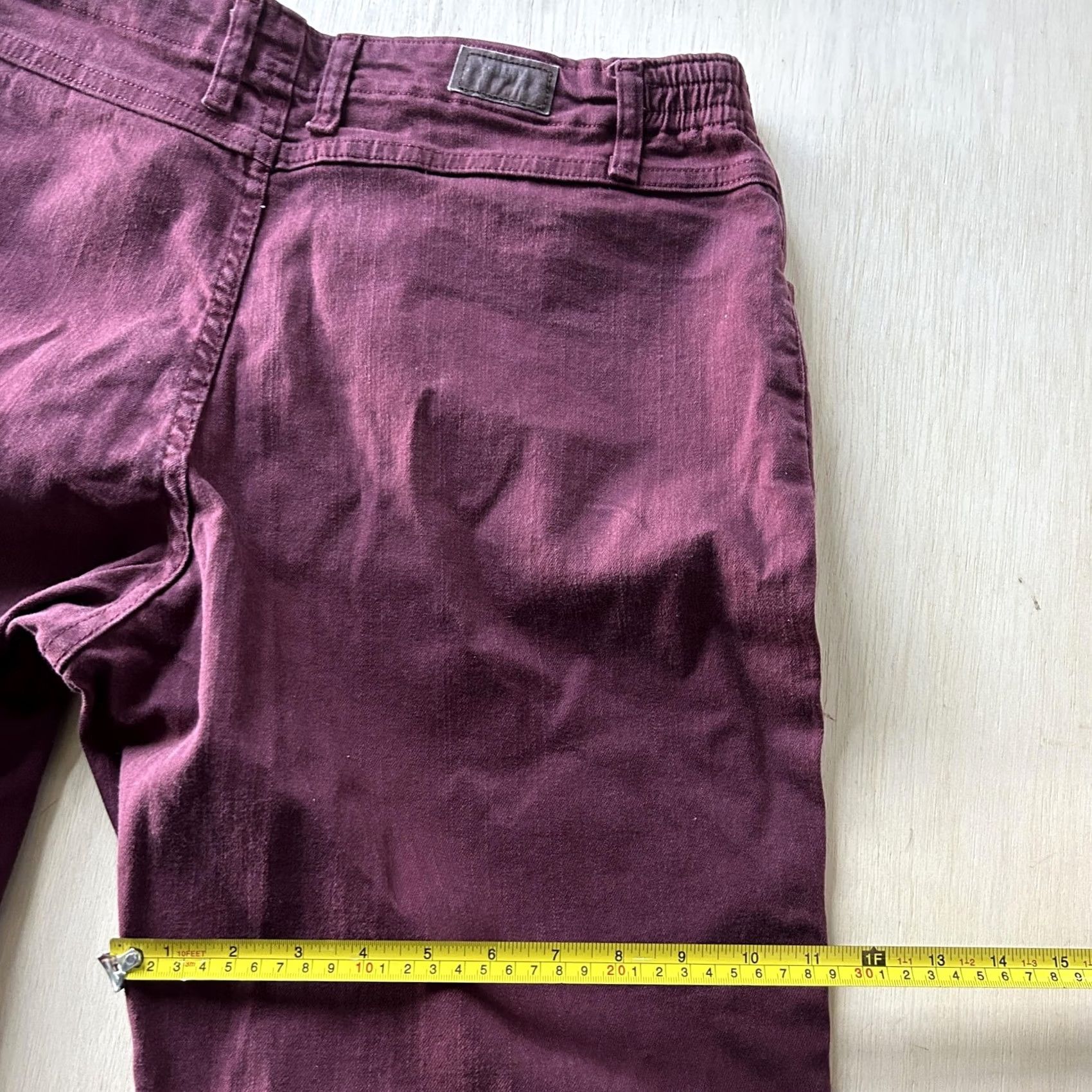 Lee Lee Jeans Side Elastic 14 Short Dark Red Relaxed Straight Stretch Denim Womens Jeans Size 36" / US 14 / IT 50 - 7 Thumbnail