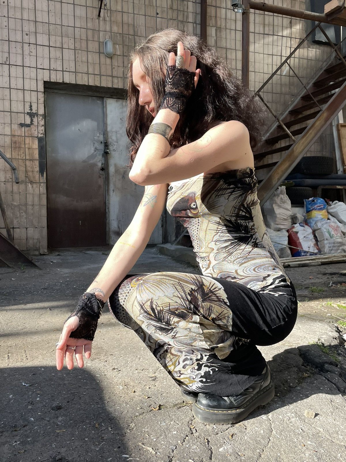 Jean Paul Gaultier Jean Paul Gaultier Maxi Dress Koi Fish Tattoo Print  Soleil | Grailed