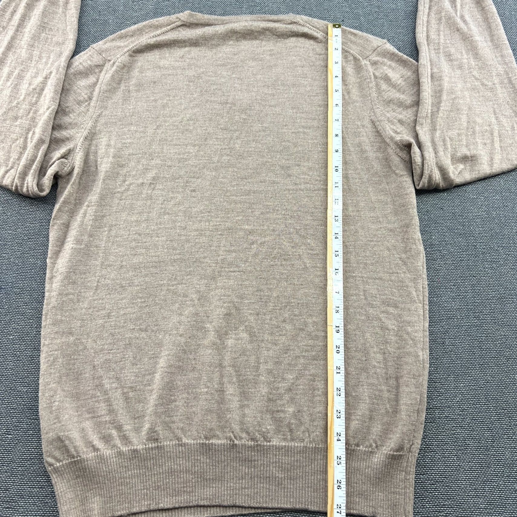 J.Lindeberg J. Lindeberg Mens Jumper XL 100% Merino Wool Beige V-Neck Sweater Pullover Shirt XS? No S Size US XL / EU 56 / 4 - 6 Thumbnail