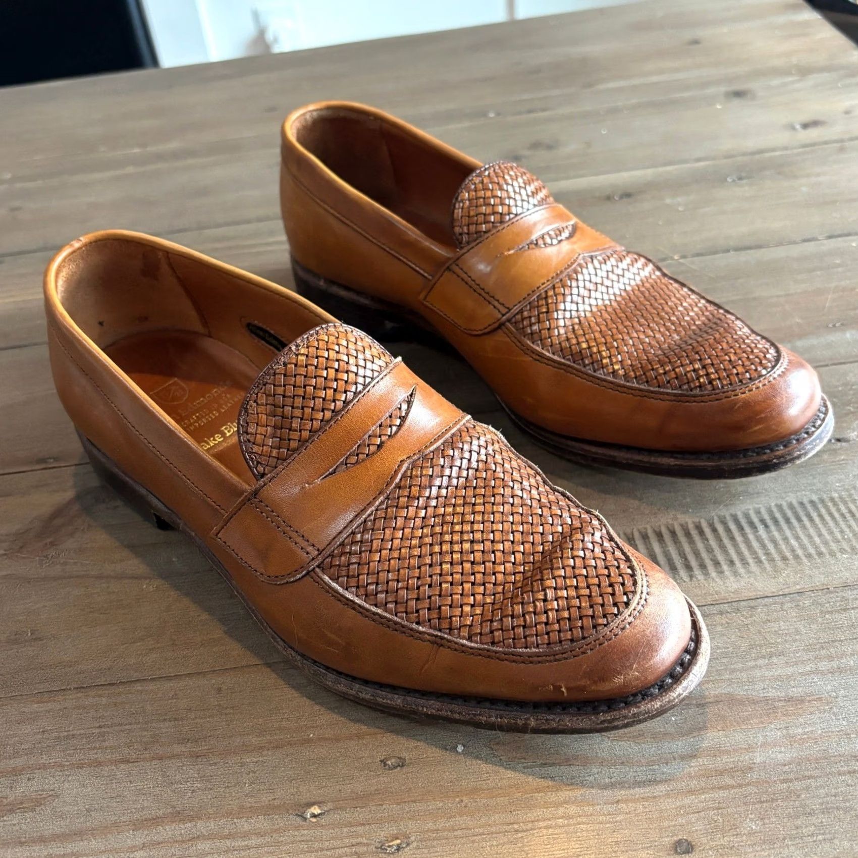 Allen Edmonds Lake Bluff Men 8.5 D Woven Leather Heritage  display picture 1