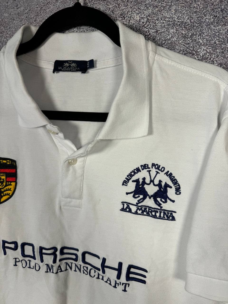 La Martina La Martina Porsche White Polo Men's Rugby Team Big Printed Size US XXL / EU 58 / 5 - 6 Thumbnail