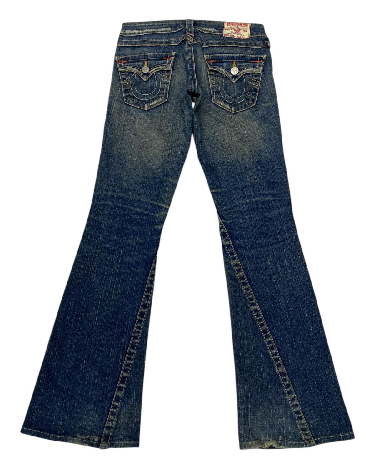 Hysteric Glamour × Le Grande Bleu (L.G.B.) × True Religion TRUE RELIGION JOEY FLARE JEANS DISTRESSED BOOTCUT DENIM JEAN Size 28" / US 6 / IT 42 - 2 Thumbnail