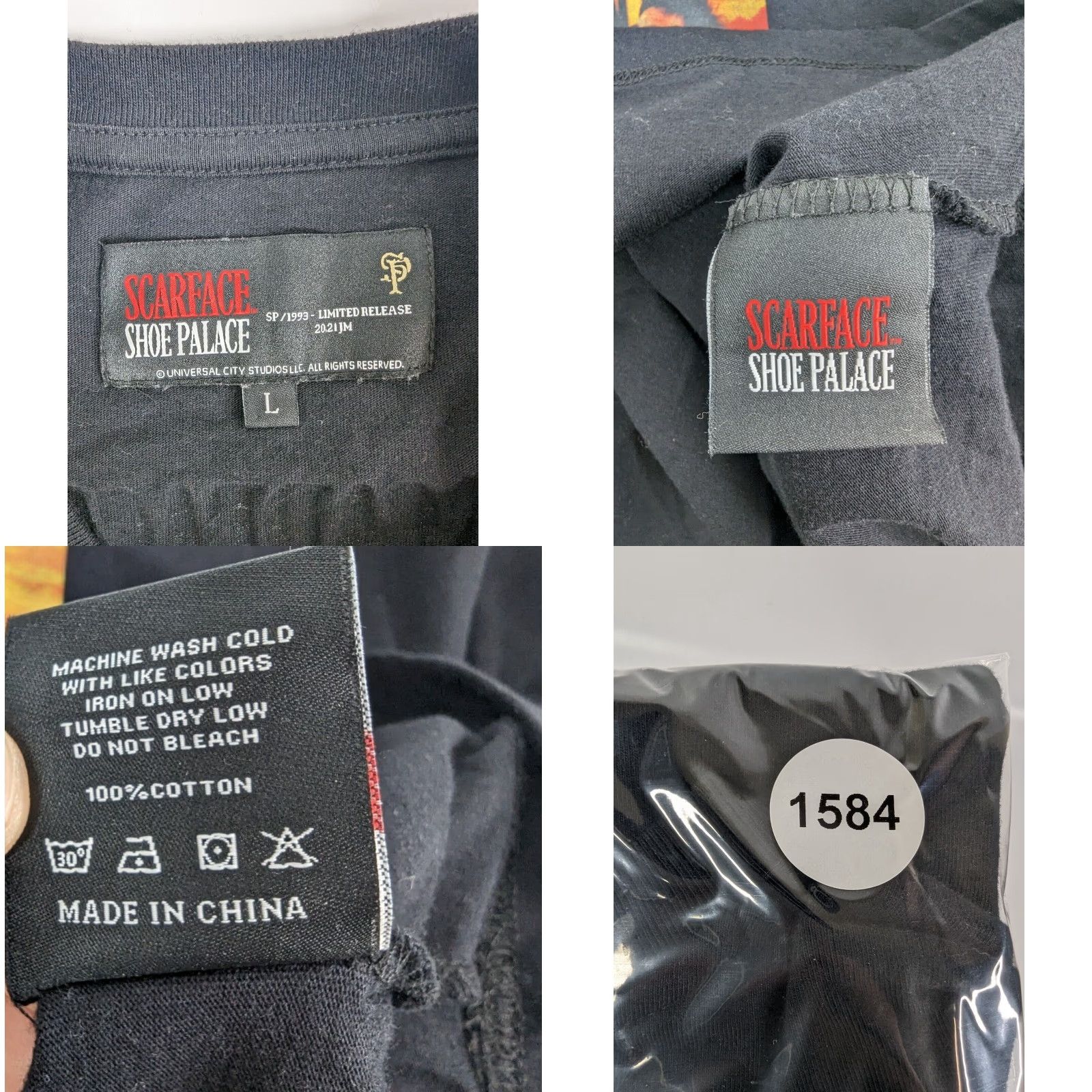 Palace Scarface x Shoe Palace T-Shirt L Black Tony Montana Tee Movie Mens Size US L / EU 52-54 / 3 - 8 Thumbnail