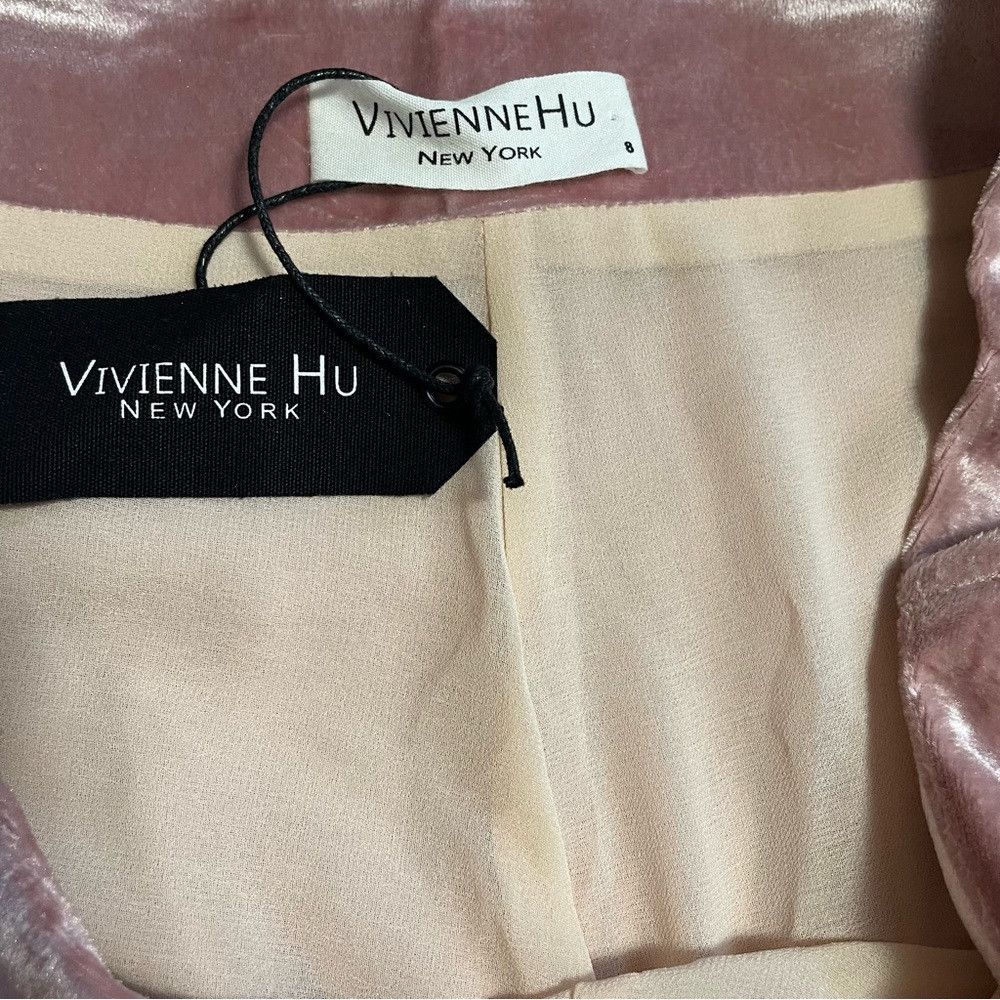 Other NWT New Vivienne Hu Velvet Pink Pants Size 8 Size 30" / US 8 / IT 44 - 9 Thumbnail