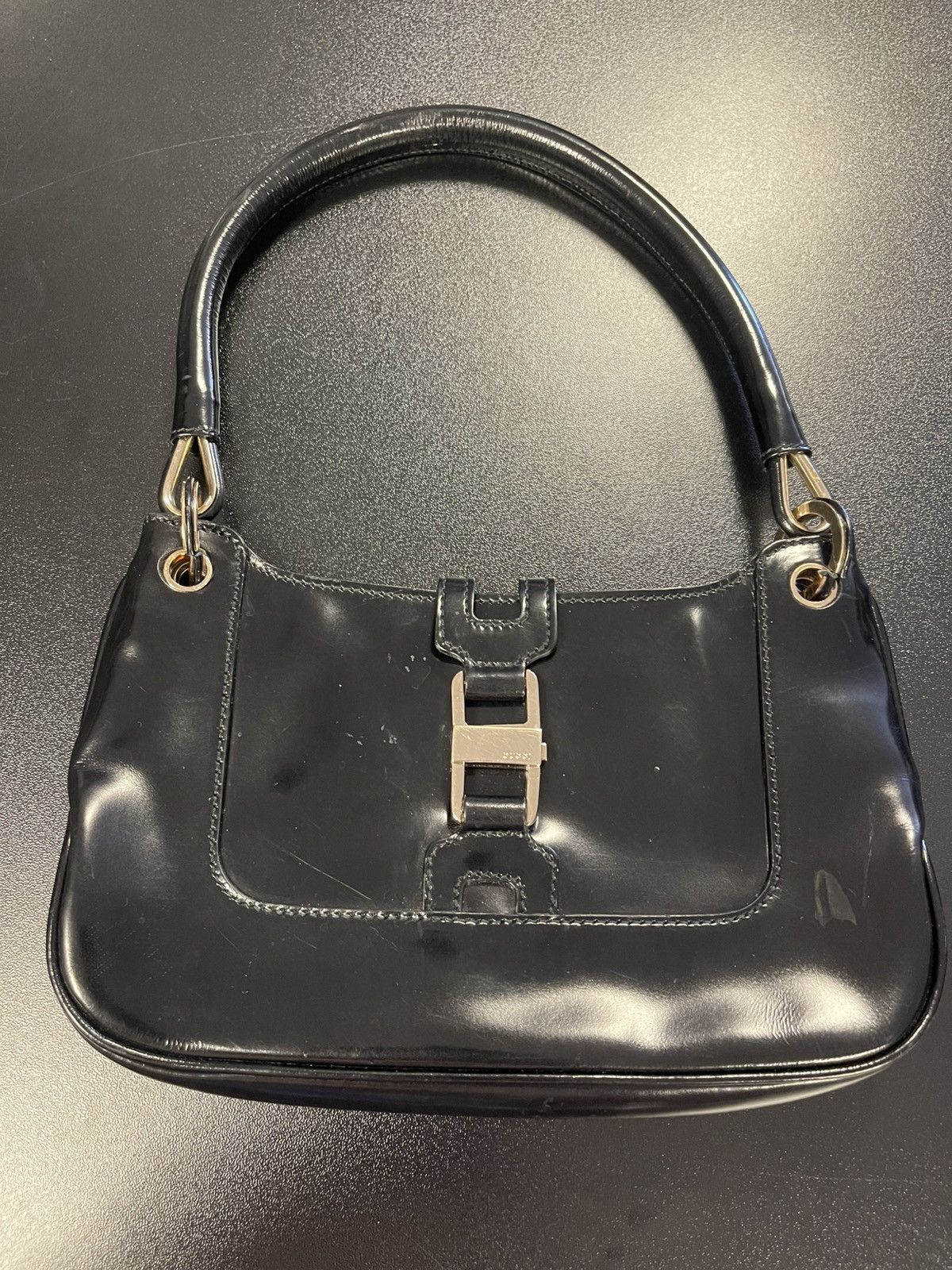 Gucci Gucci Patent Leather Jackie Black Great Condition! Size ONE SIZE - 1 Thumbnail