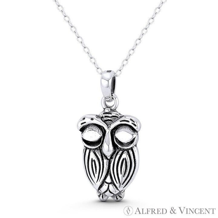 Other Perched Owl Bird Animal Charm Oxidized Pendant Size ONE SIZE - 1 Preview