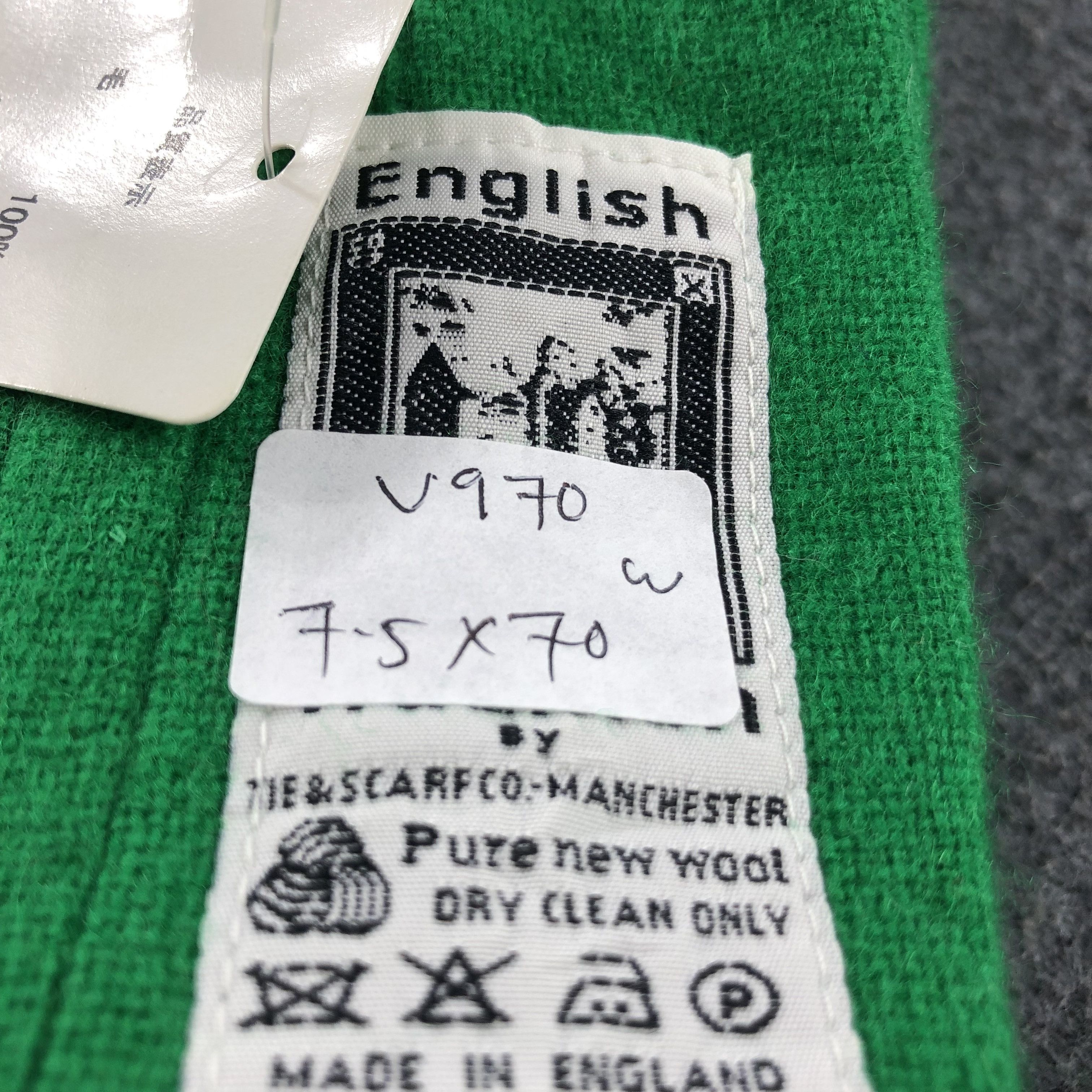 Vintage English Tradition Green Scarf Muffler Wool V970 Size ONE SIZE - 6 Thumbnail