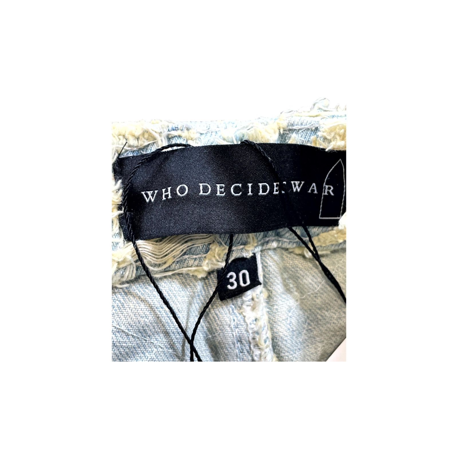 Who Decides War WDW Husk Distressed Denim Light Wash & Gold Jeans Size US 30 / EU 46 - 3 Thumbnail