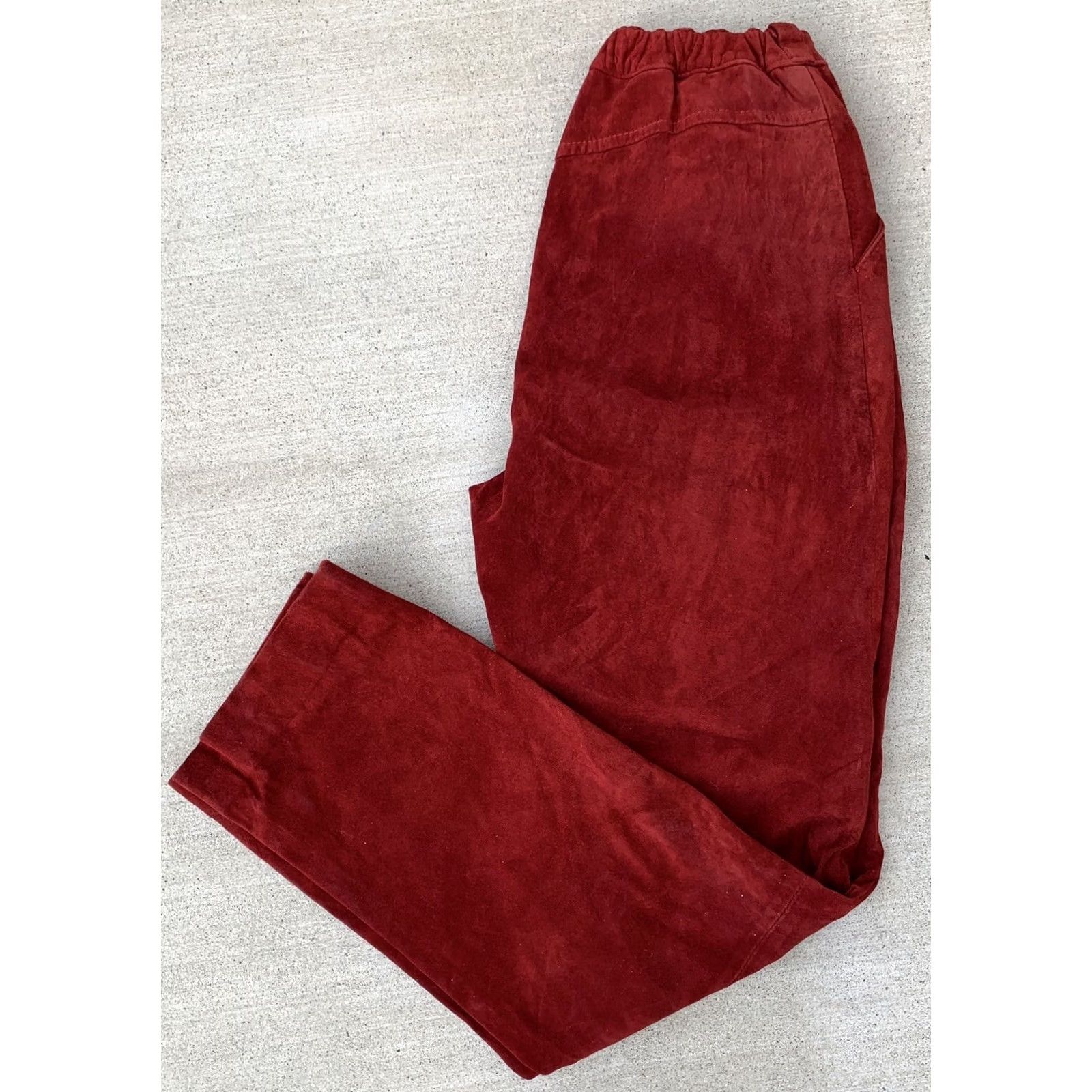 Doublet VINTAGE Double D Ranch Wear Pig Suede Pants Cowgirl Western Made In USA Size 12 28 Waist Rockabilly Leather Look Brown Rust Orange Copper Jeans Womens Size 34" / US 12 / IT 48 - 4 Thumbnail