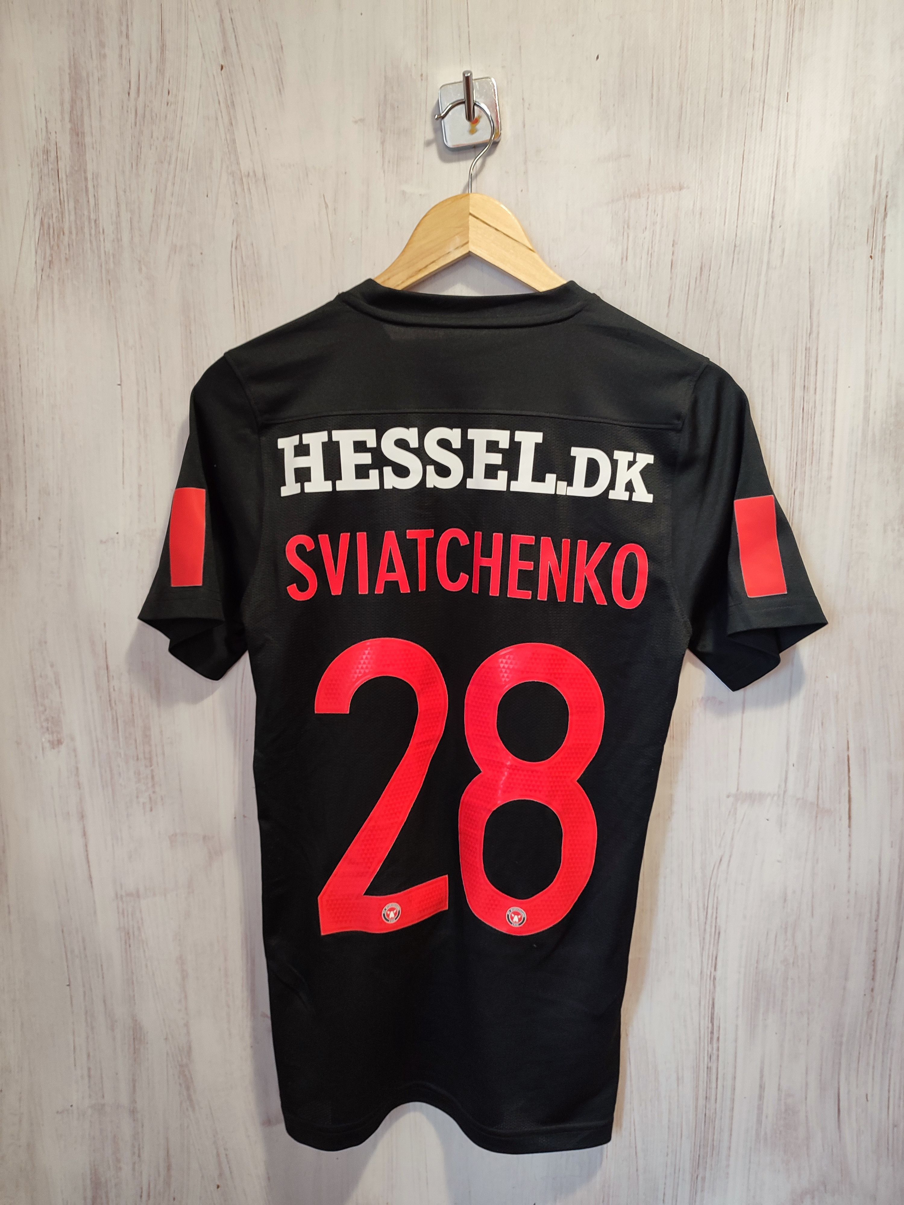 image of Nike Midtjylland 2020 2021 Home Shirt Soccer Jersey Sviatchenko in Black, Men's (Size Small)