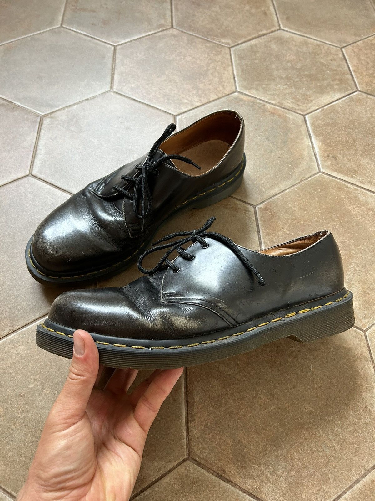 Dr Martens x Vintage Dr. Martens Leather Oxford Shoes Made In England in Black, Men's (Size 11)
