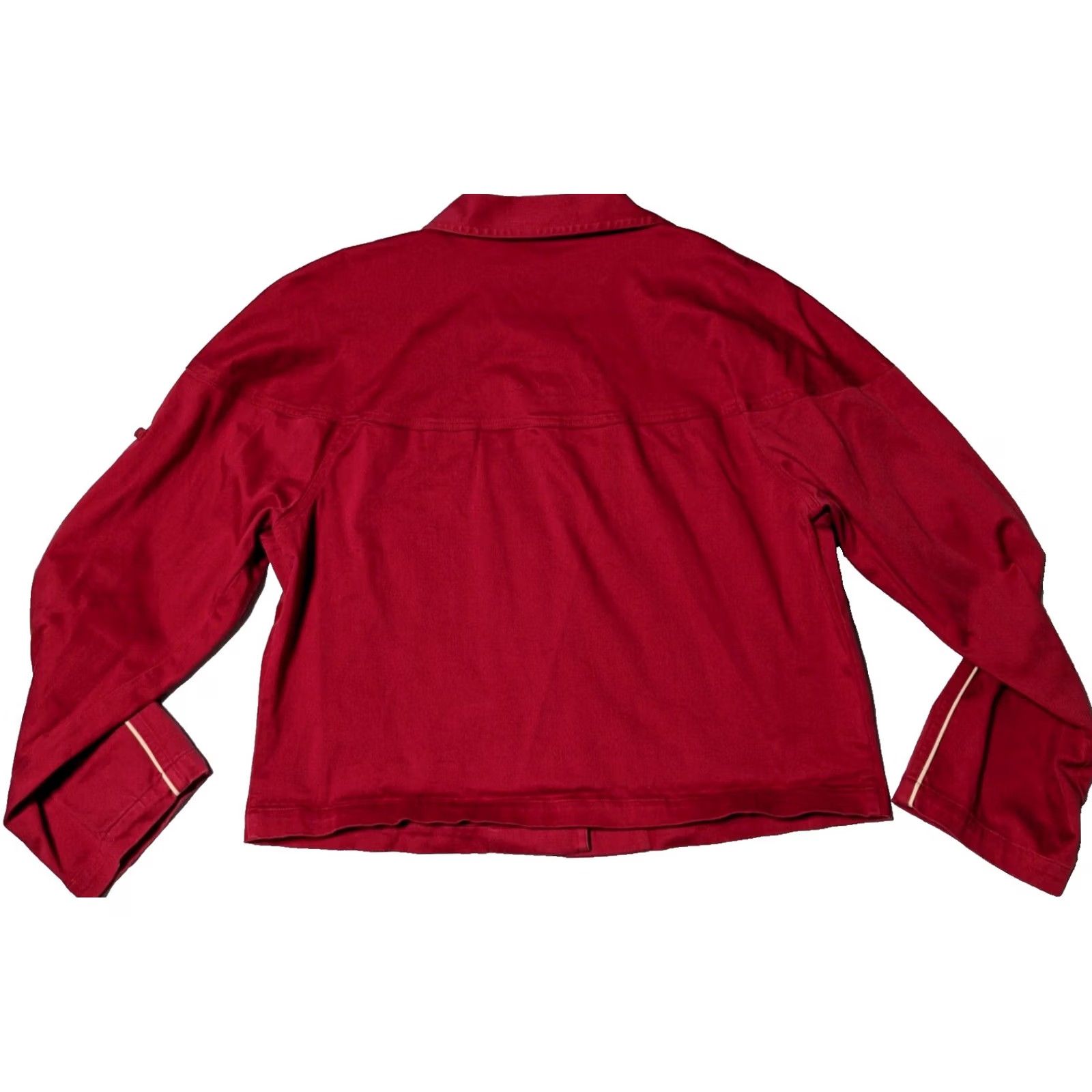 Vintage KATHY IRELAND Red Cotton Stretch Button-Up Jacket Women XL Size XL / US 12-14 / IT 48-50 - 2 Thumbnail