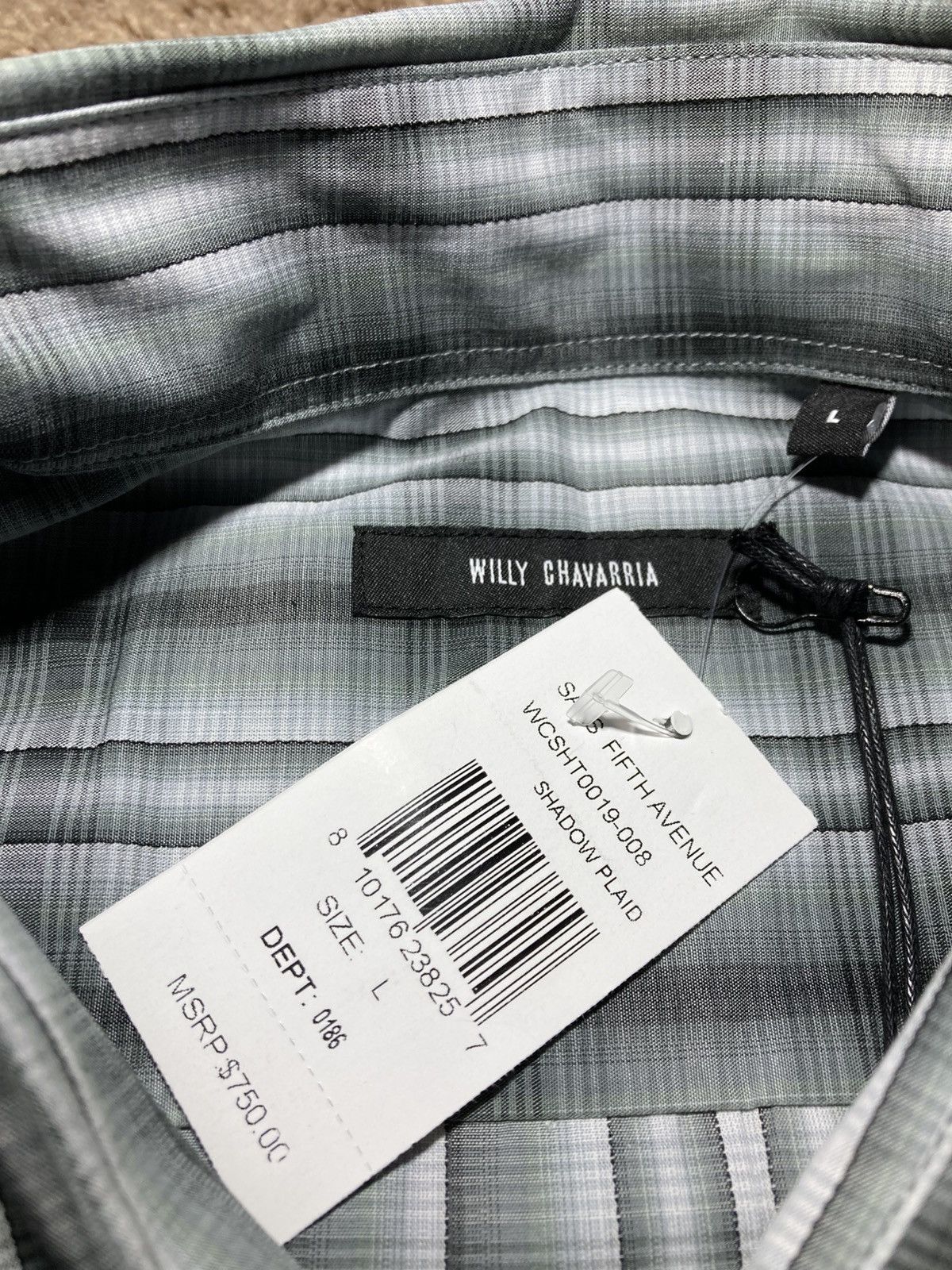Willy Chavarria New SS25 Willy Chavarria Cholo Shadow Plaid Point Collar 90s Size US L / EU 52-54 / 3 - 4 Thumbnail