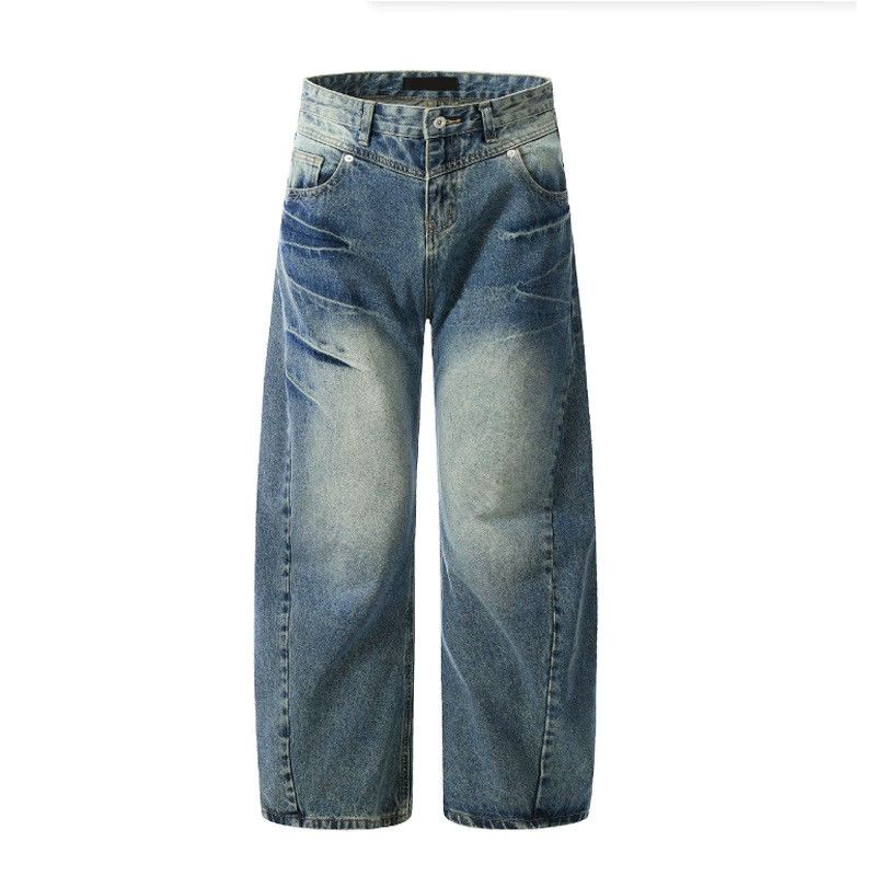 Jean American retro lightning pattern washed scimitar jeans Size US 32 / EU 48 - 1 Thumbnail