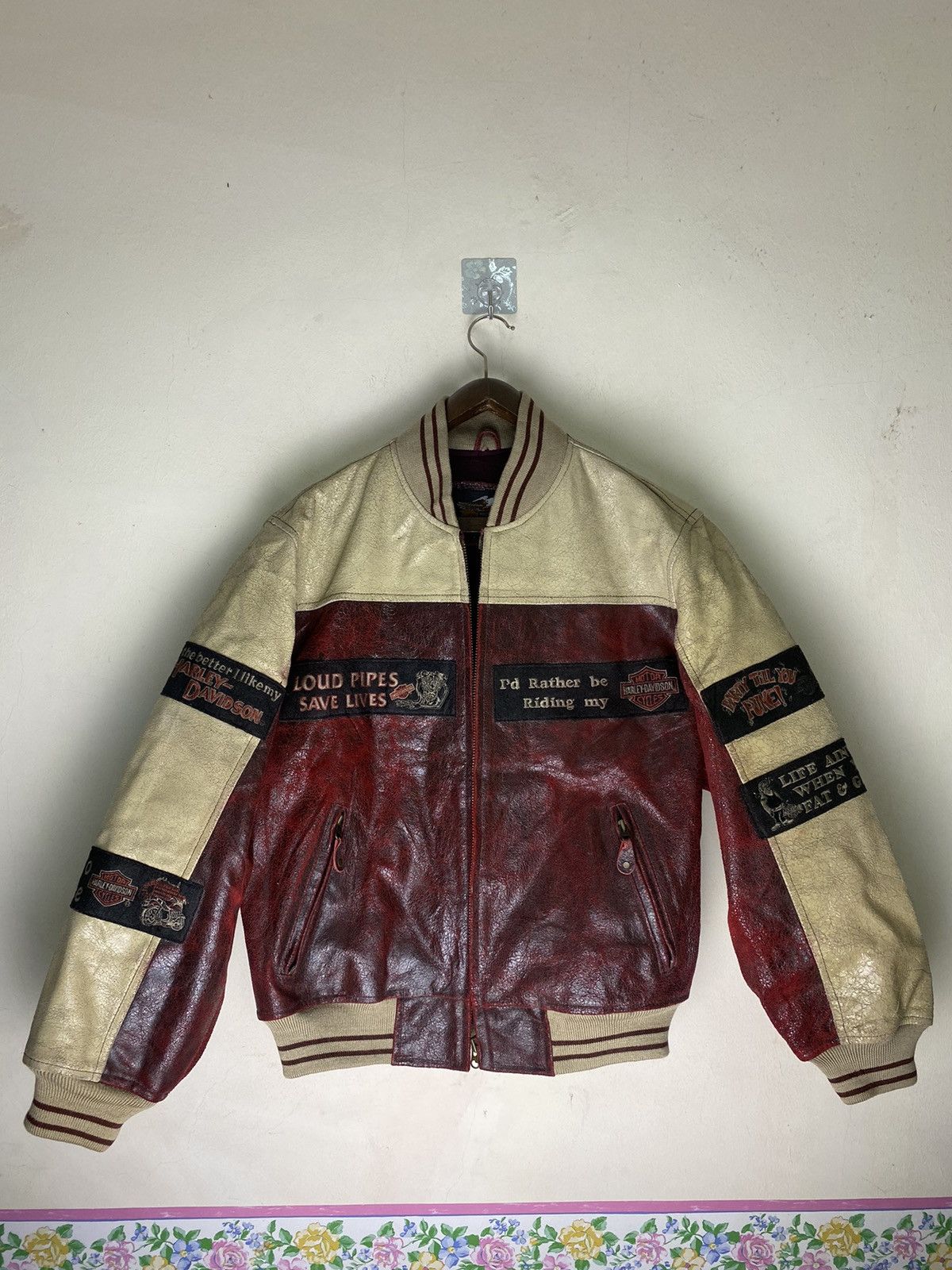 Harley Davidson Vtg Harley Davidson ‘Loud Pipes Save Lives’ Leather Jacket Size US M / EU 48-50 / 2 - 3 Thumbnail