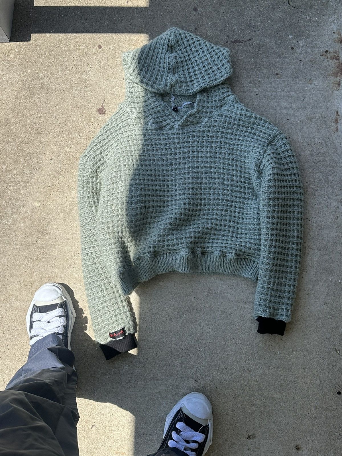 image of Knitted Sweater in Green, Men's (Size Small)