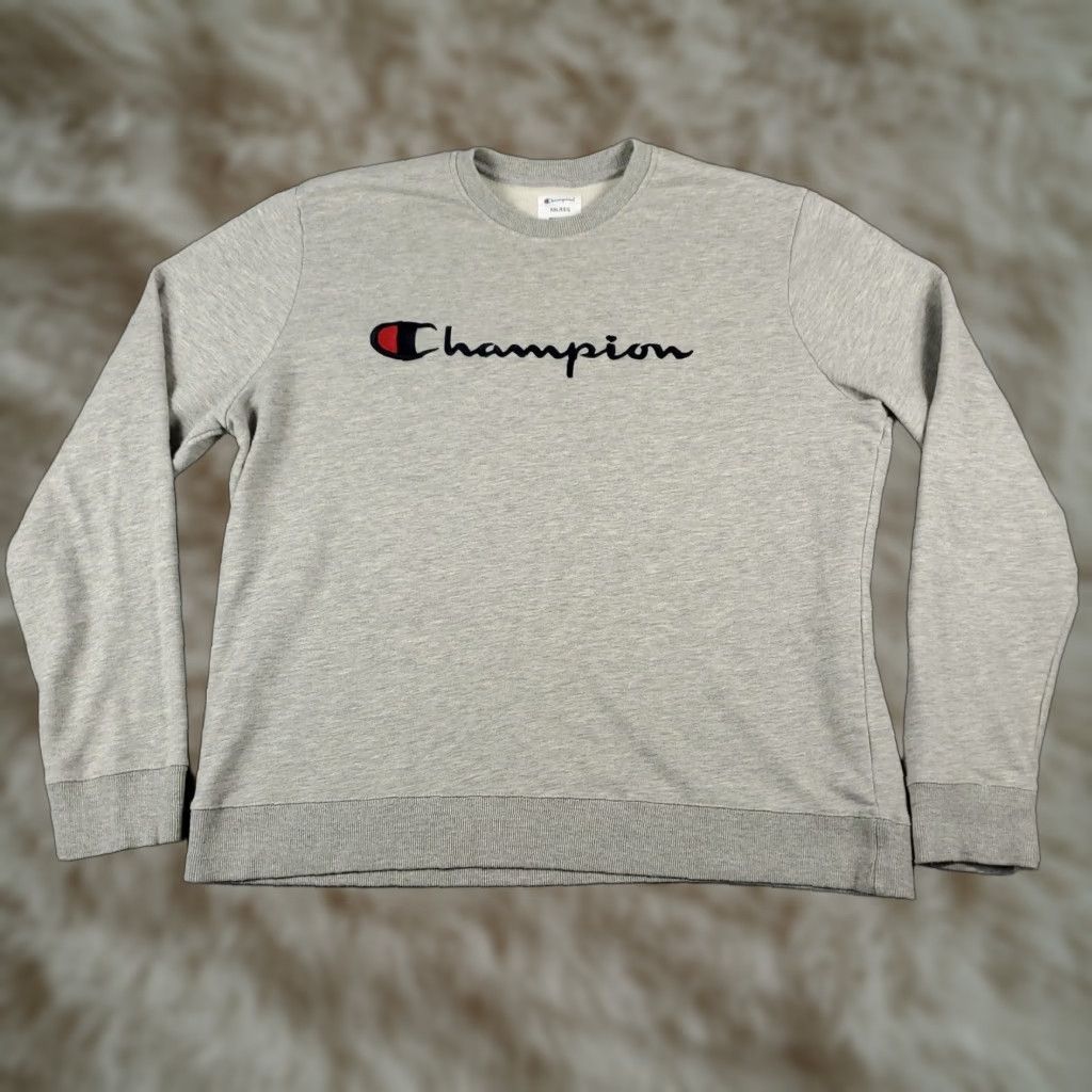 Champion VINTAGE Champion Sweater Pullover Long Sleeve Casual Adult 2XL Gray Mens Size US XXL / EU 58 / 5 - 1 Thumbnail