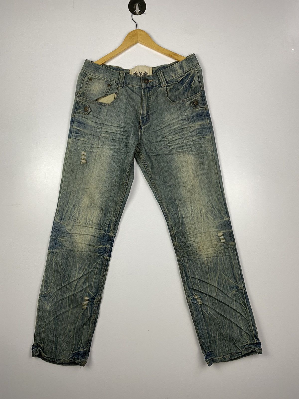 Japanese Brand × Vintage Vintage Fusai Denim Distressed Flared Size US 34 / EU 50 - 1 Thumbnail