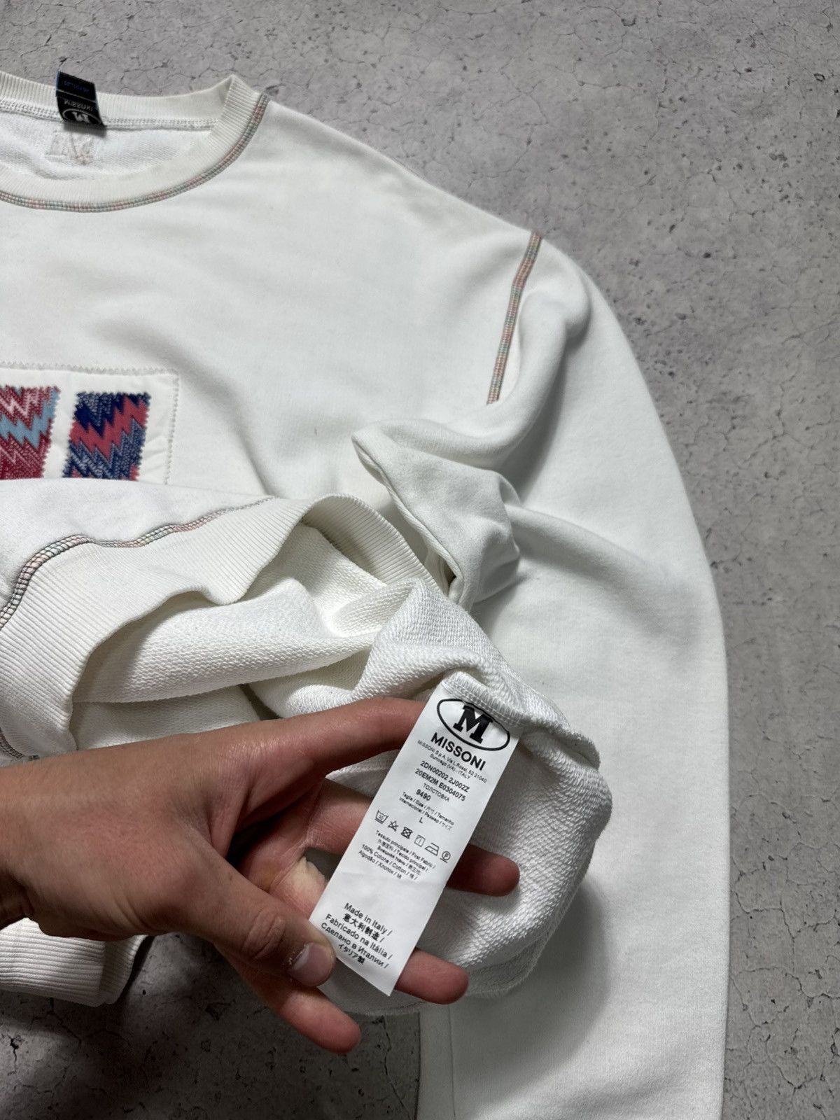 Missoni Missoni Luxury Sweatshirt Big Logo White Size US L / EU 52-54 / 3 - 6 Thumbnail