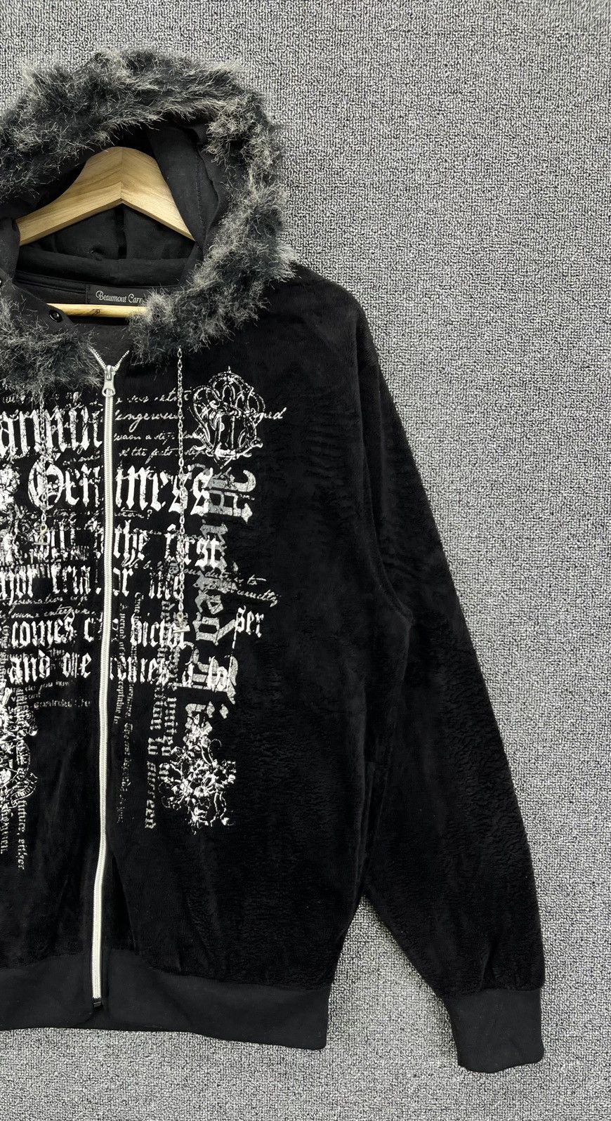 Japanese Brand Beaumont Carr Poem Punk Fur Hoodie Fleece Jacket Size US L / EU 52-54 / 3 - 4 Thumbnail