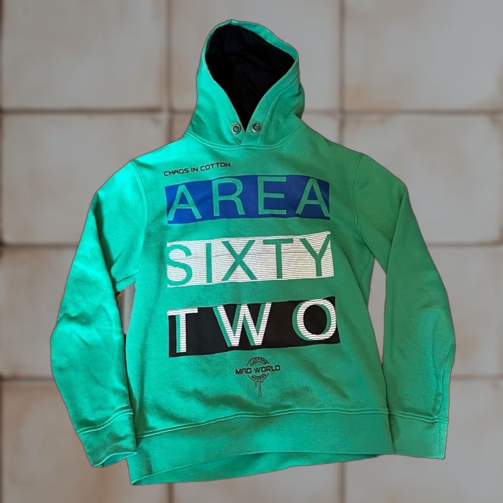 Vintage VINTAGE Mad World Hoodie Mens Medium Green Pop Art RARE J.J. Dyone Mad World Modeno Hooded Pullover Cotton Fall Winter Spring Art Mens Size US M / EU 48-50 / 2 - 1 Thumbnail