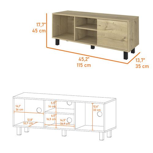Designer × Homemade Tv Stand for TV´s up 43" Three Open Shelves Fredericia, One Size US L / EU 52-54 / 3 - 8 Thumbnail