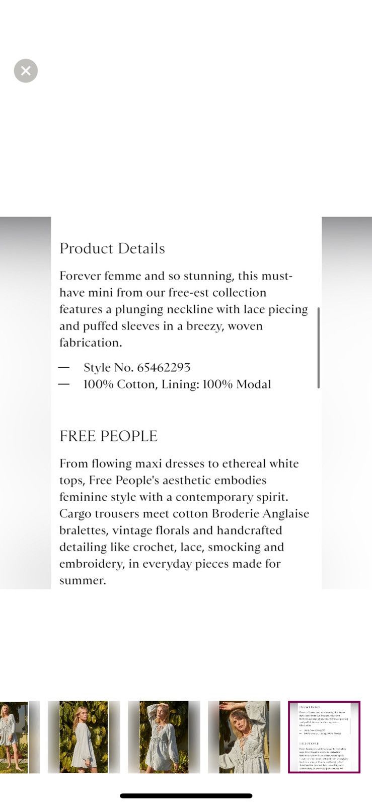 Free People Free people summer strutting mini dress Size XS / US 0-2 / IT 36-38 - 5 Thumbnail