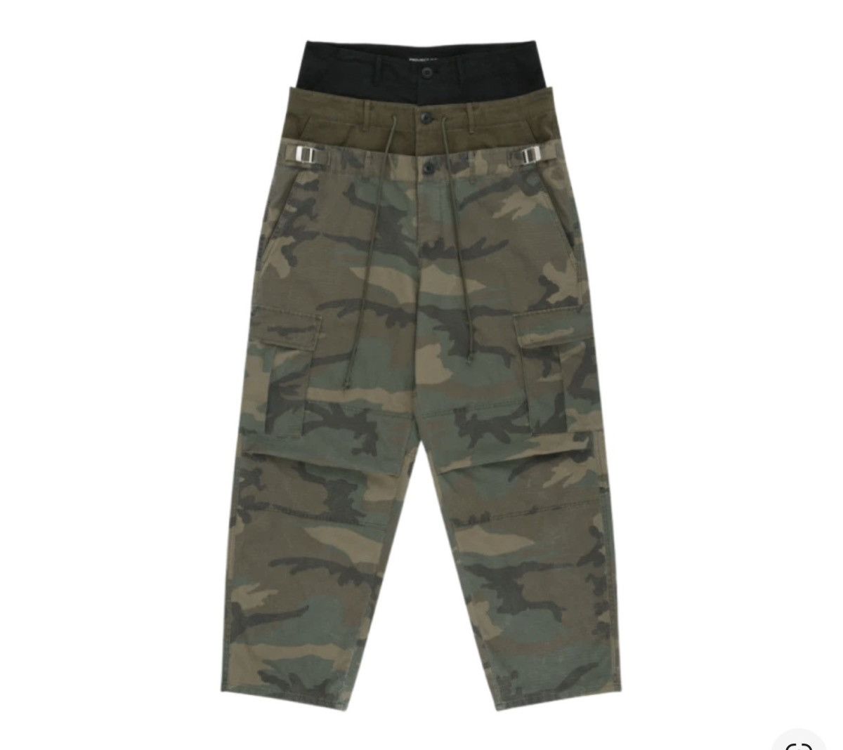 PROJECT G/R PROJECT G/R 3 LAYERD CARGO CAMO PANTS Size US 33 - 9 Thumbnail