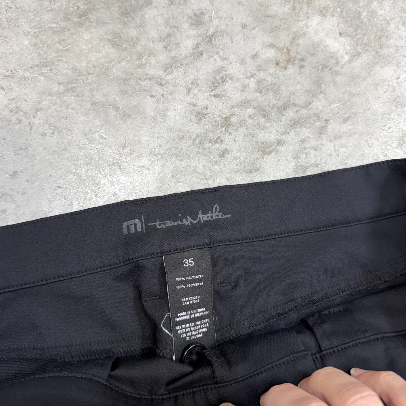 TravisMathew TravisMathew Pants Mens 35x31 Black Golf Chinos Casual Performance Polyester Size US 33 - 4 Thumbnail