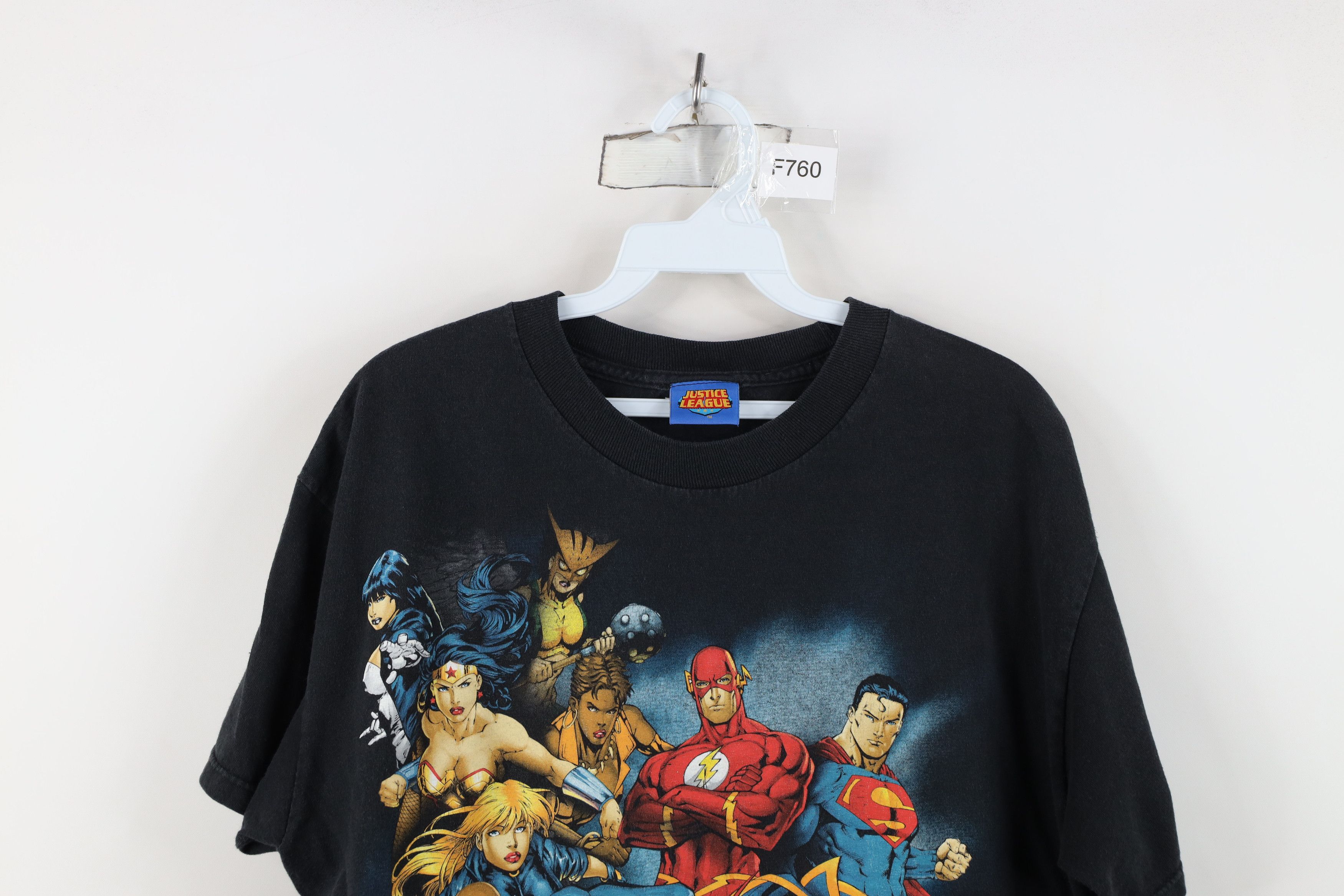 Vintage Vintage Y2K DC Comics Justice League Superhero T-Shirt Black Size US L / EU 52-54 / 3 - 2 Thumbnail