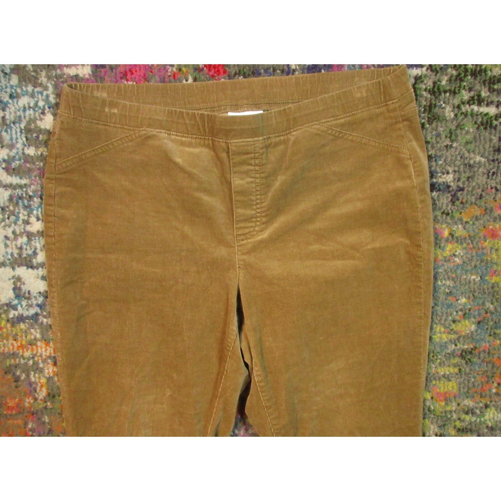 J. Jill J. Jill Pants Womens Medium Brown Corduroy Taper Stretch Soft Casual 30x29 Size 32" / US 10 / IT 46 - 3 Thumbnail