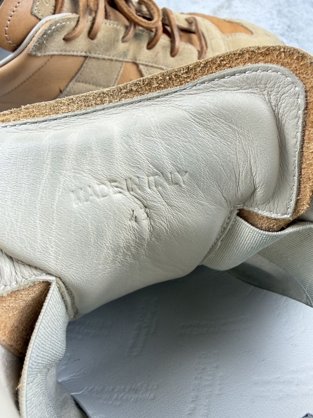 Maison Margiela AW21 Maison Margiela Natural Tan Leather Laced Gat Sneakers Size US 10 / EU 43 - 14 Thumbnail