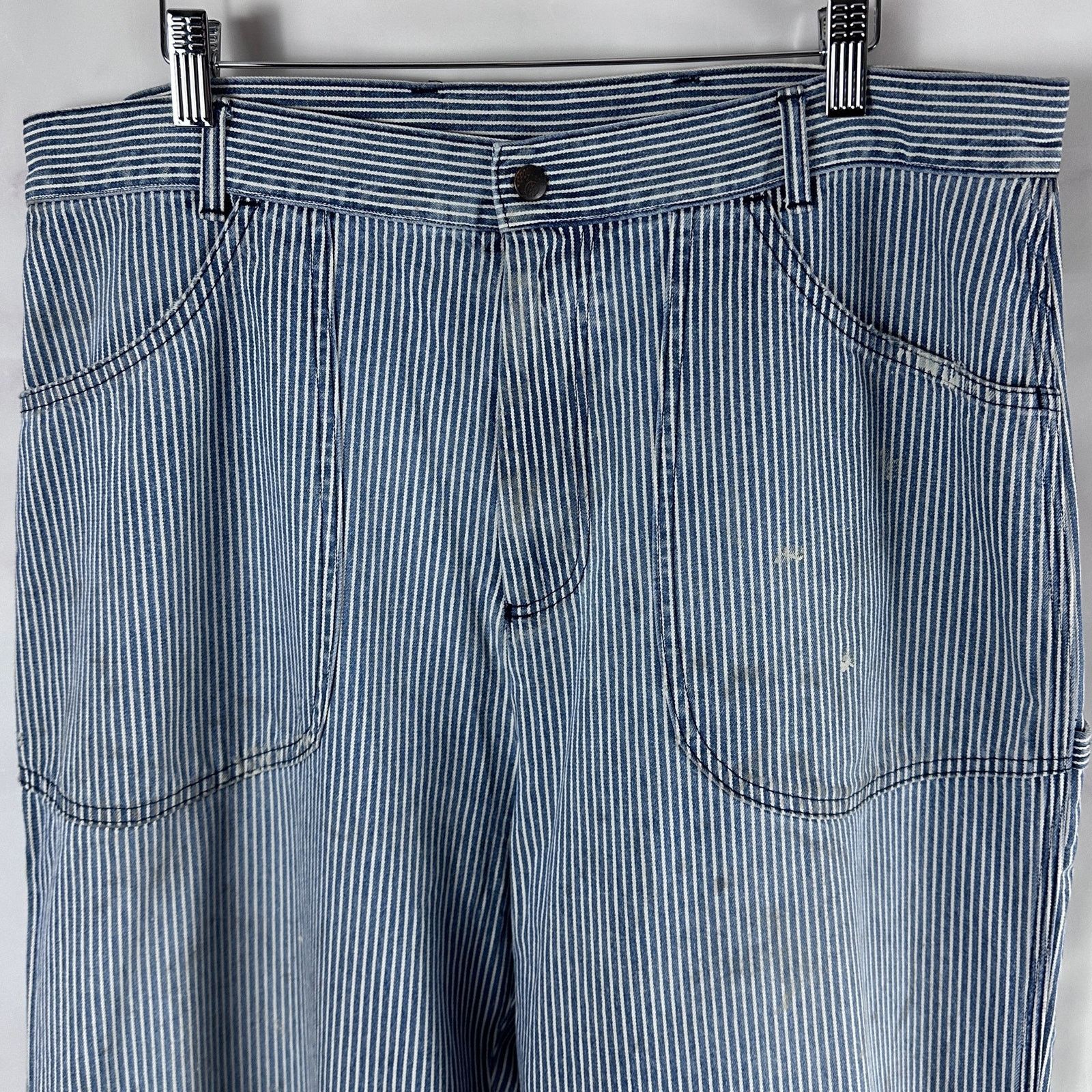 Vintage Sean Wotherspoon SWJP Hickory Stripe Carpenter Pants Size US 36 / EU 52 - 4 Thumbnail