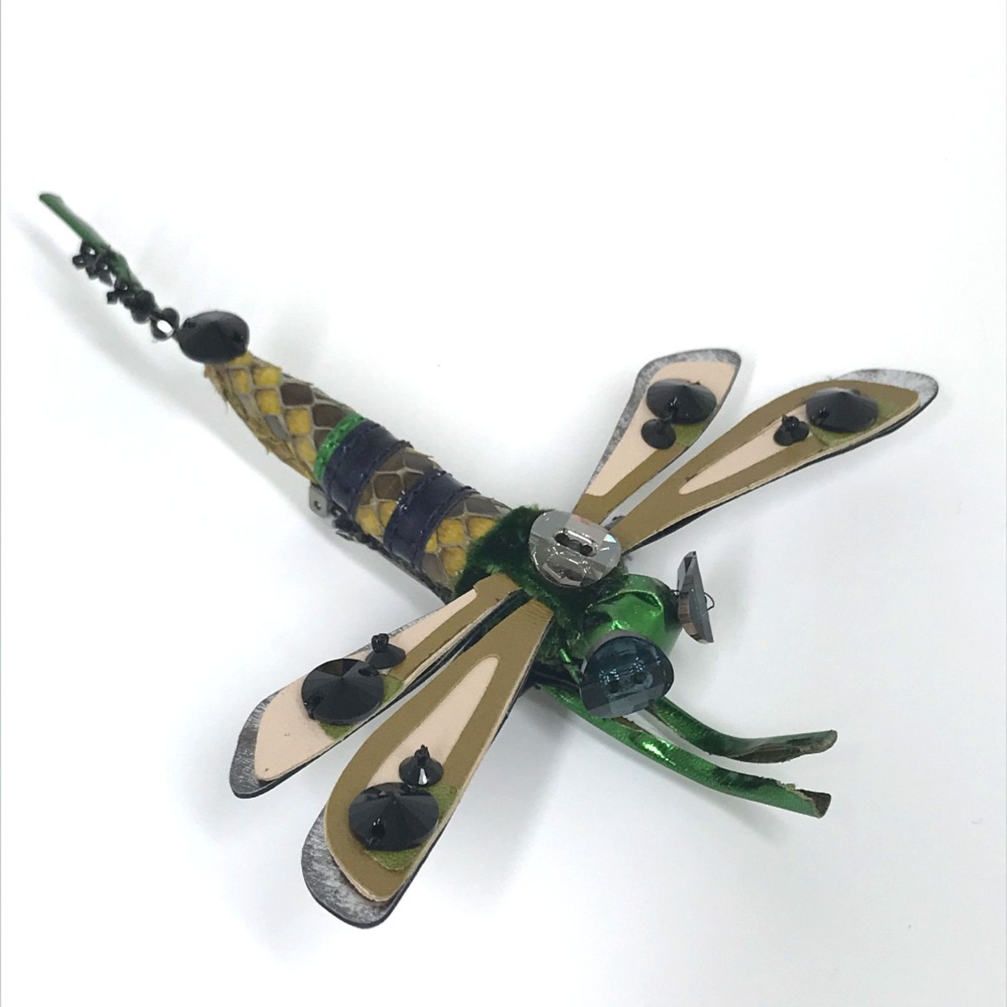 Miu Miu Miu Miu Dragonfly Accessories Brooch Green x pink Size ONE SIZE - 1 Thumbnail