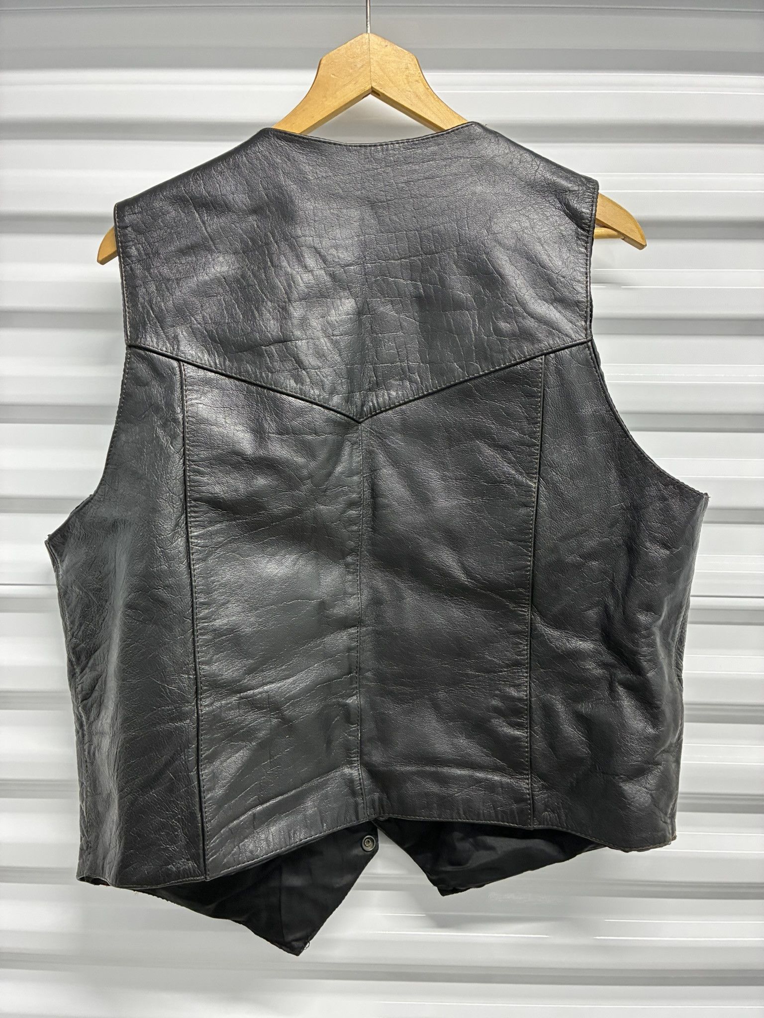 Other Hudson Black Genuine Leather Biker Vest Size 48 Snap Size US XL / EU 56 / 4 - 7 Thumbnail